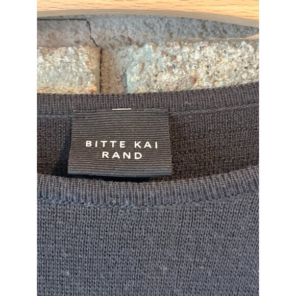 Bitte Kai Rand Black Textured Knit Long Sleeve Sweater S 100% Merino Wool - Picture 4 of 7